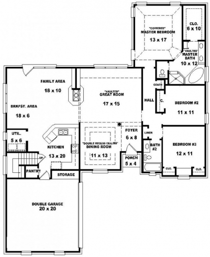 Fantastic House Plans 3 Bedroom 2 Bath Medemco 3 Bedroom 2 Floor House Plan Picture