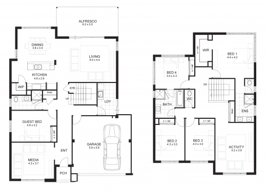Inspiring 1000 Ideas About Double Storey House Plans On Pinterest Two 3 Bedroom House Plan Co Au Pic