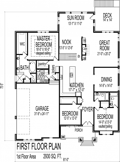 Amazing 3 Bedroom Bungalow House Floor Plans Designs Single Story 3 Bed Room Bungalow Floor Plans Pictures