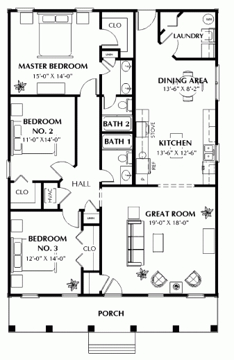 Fascinating Blueprints For 3 Bedroom House Lcxzz Simple House Plan With 3 Bedrooms Images