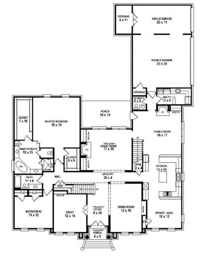 Gorgeous For One Story House Floor Plans With 5 Bedrooms Slyfelinos 5 Bedroom House Plans 2 Story Photo