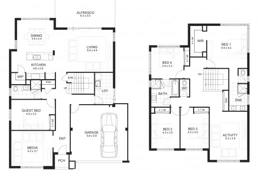 Marvelous Floor Plan Of A 2 Story House Small House Floor Story Plans With G 5 Floor Plans Images