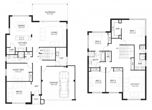 Marvelous Floor Plan Of A 2 Story House Small House Floor Story Plans With G 5 Floor Plans Images