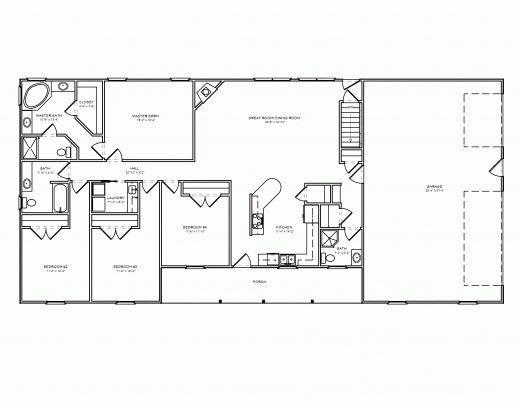 13 3  Bedroom  Ranch Style Floor  Plans  Ideas House  Plans 