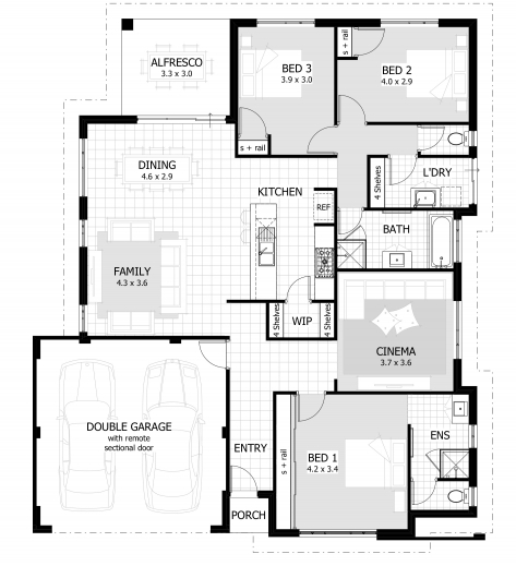 Stylish 3 Bedroom House Plans Amp Home Designs Celebration Homes Show House Plan For 3bedroom House Image