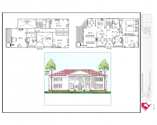 Stylish Full House Plans With Elevations Arts Elevation Of A Residential House Floor Plan Images