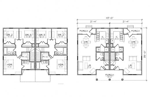 Wonderful Maple Duplex Queen Anne Floor Plan Tightlines Designs Duplex Floor Plan Photo