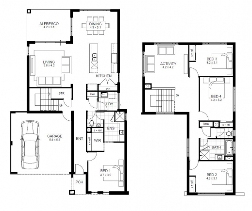 Amazing Four Room House Plan Guest Plans First Floor Design Four Room Four Rooms House Plans Pics