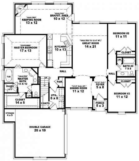 Awesome 3 Bedroom 2 Bath House Plans Bedroom Decorating Ideas 3bedroom 2bath House Plans Photo