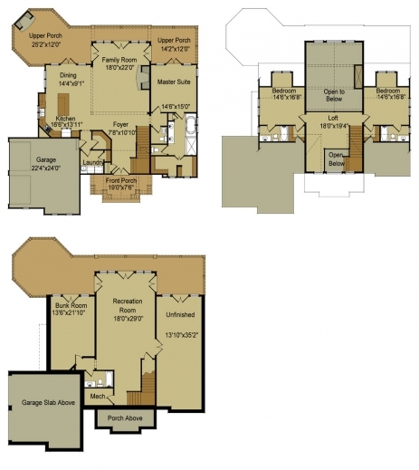 Awesome Rustic Mountain House Floor Plan With Walkout Basement House Basement Plans Images