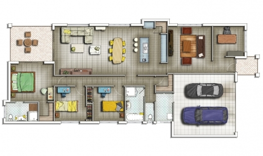 Inspiring Subzero Animation Private Residential House 2d Floor Plans House Floor Plan In 2D Picture