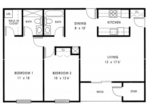 Remarkable 1000 Sq Ft House Plans 2 Bedroom 1000 Sq Ft Floor Plans Pics