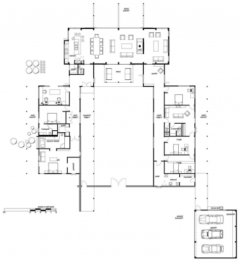 Wonderful Modern Single Story House Plans Floor Snowjetco Single Story ...