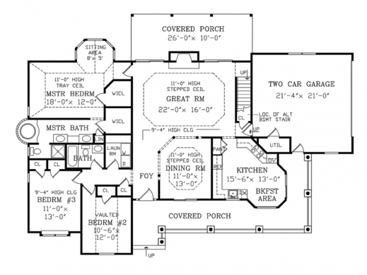 Delightful Houseplans Country Farmhouse Main Floor Plan Plan 456 6 Farmhouse Floor Plans Image