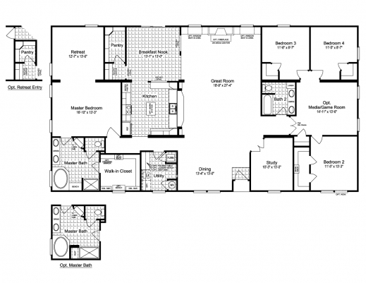 Outstanding The Evolution Vr41764c Manufactured Home Floor Plan Or Modular Mobile Home Plan Sohio Photos