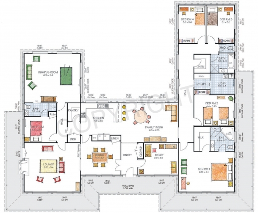 Remarkable 17 Best Ideas About U Shaped House Plans On Pinterest 5 Bedroom L Design House Plans Image