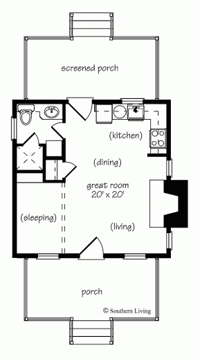 Remarkable One Bedroom House Plans Home Plans Homepw24182 412 Square Feet 1 Room Plan Picture