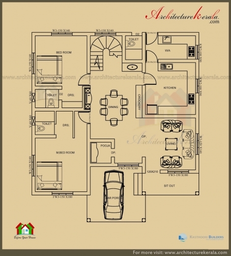 Awesome 2500 Sq Ft 3 Bedroom House Plan With Pooja Room Architecture Kerala House Plan With Pooja Room Image