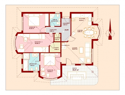Incredible 3 Bedroom House Plans Hollipalmerattorney 3 Bedroom House Plan Pic