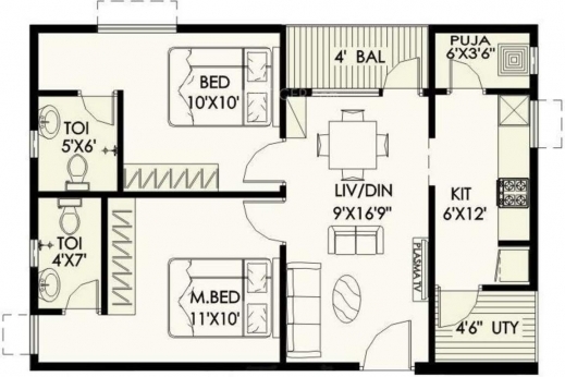 Inspiring Lily Jasmine Floor Plan Bhk Pooja Room House Plans 543 House Plan With Pooja Room Image