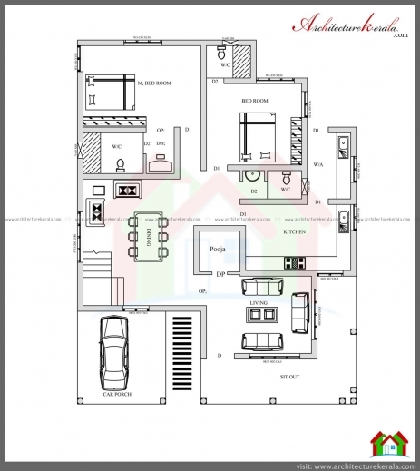 Marvelous 4 Bed House Plan With Pooja Room Architecture Kerala House Plan With Pooja Room Pic