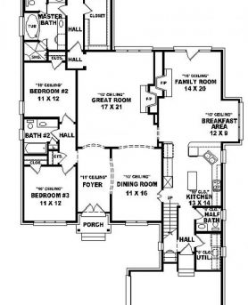 Wonderful 654015 One And A Half Story 3 Bedroom 25 Bath French Style 3 Bedroom Modern French Style House Plans Pics