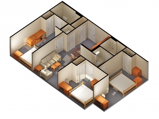 Best 2bedrooms 3d Vibricate House Plans Images Condointeriordesign House Plans 3d With 2 Bedrooms Image